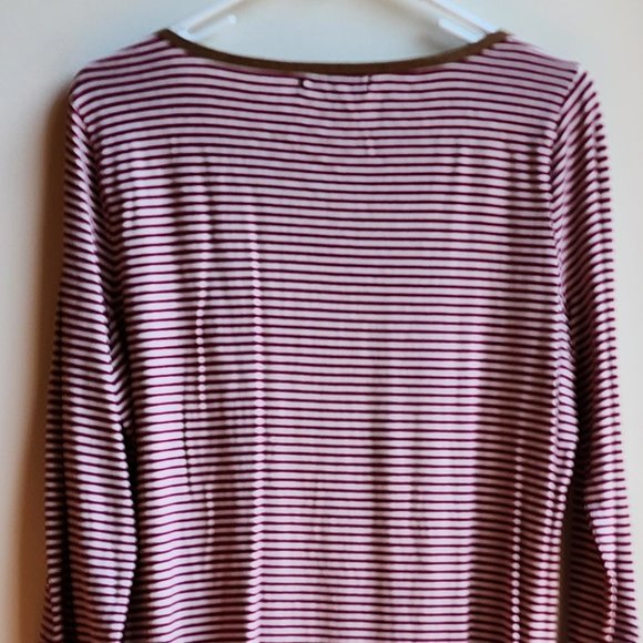 Lauren Ralph Lauren Red/White Pinstriped Scoop Neck Jersey Size Large - Picture 16 of 16